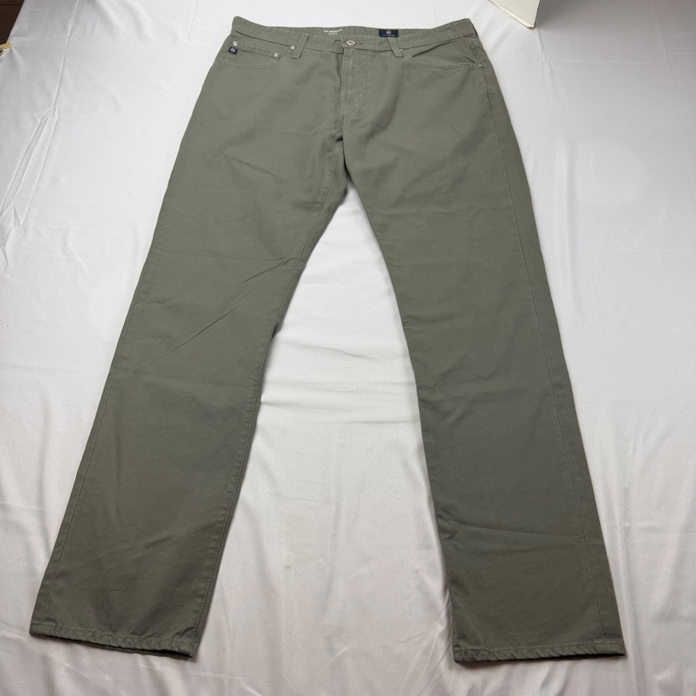 AG Adriano Goldschmied The Graduate Pants Mens 36x34 Olive Green Tailored Leg